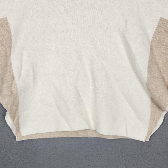 Note di Anita Poncho Sweater Womens One Size Ivory Tan Turtleneck Made in Italy - Picture 9 of 11